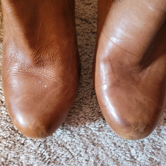 Jessica Simpson  Platform High Heel High Boot Brown Size 7B Leather Outer Anne - Picture 6 of 8